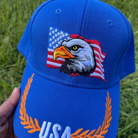 Embroidered Hat | Adjustable Sports Memorial Day Patriotic Day USA Flag Hat - Picture 3 of 3